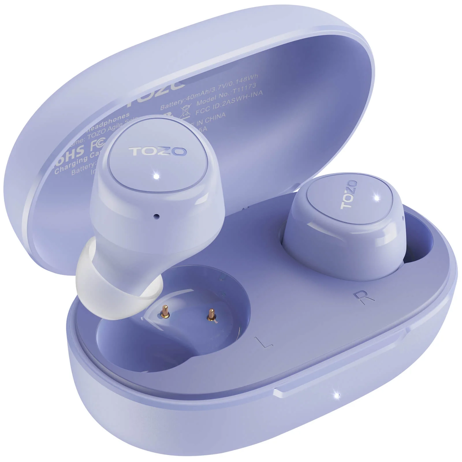 Słuchawki bezprzewodowe Tozo Agile Solo Dokanałowe Bluetooth 5.3 Fioletowy
