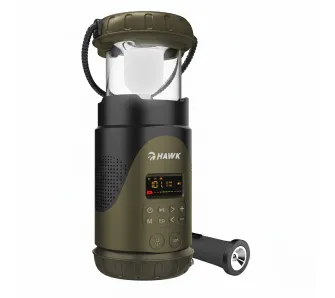 Radioodbiornik Hawk Expedition R30 Na korbkę, Solarne, Latarka, Radio FM Zielony