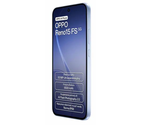 OPPO Reno15FS 5G 8/512GB 6,57" 120Hz 50Mpix Niebieski - Kup na Raty - RRSO 0%