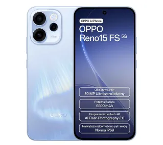 OPPO Reno15FS 5G 8/512GB 6,57" 120Hz 50Mpix Niebieski - Kup na Raty - RRSO 0%
