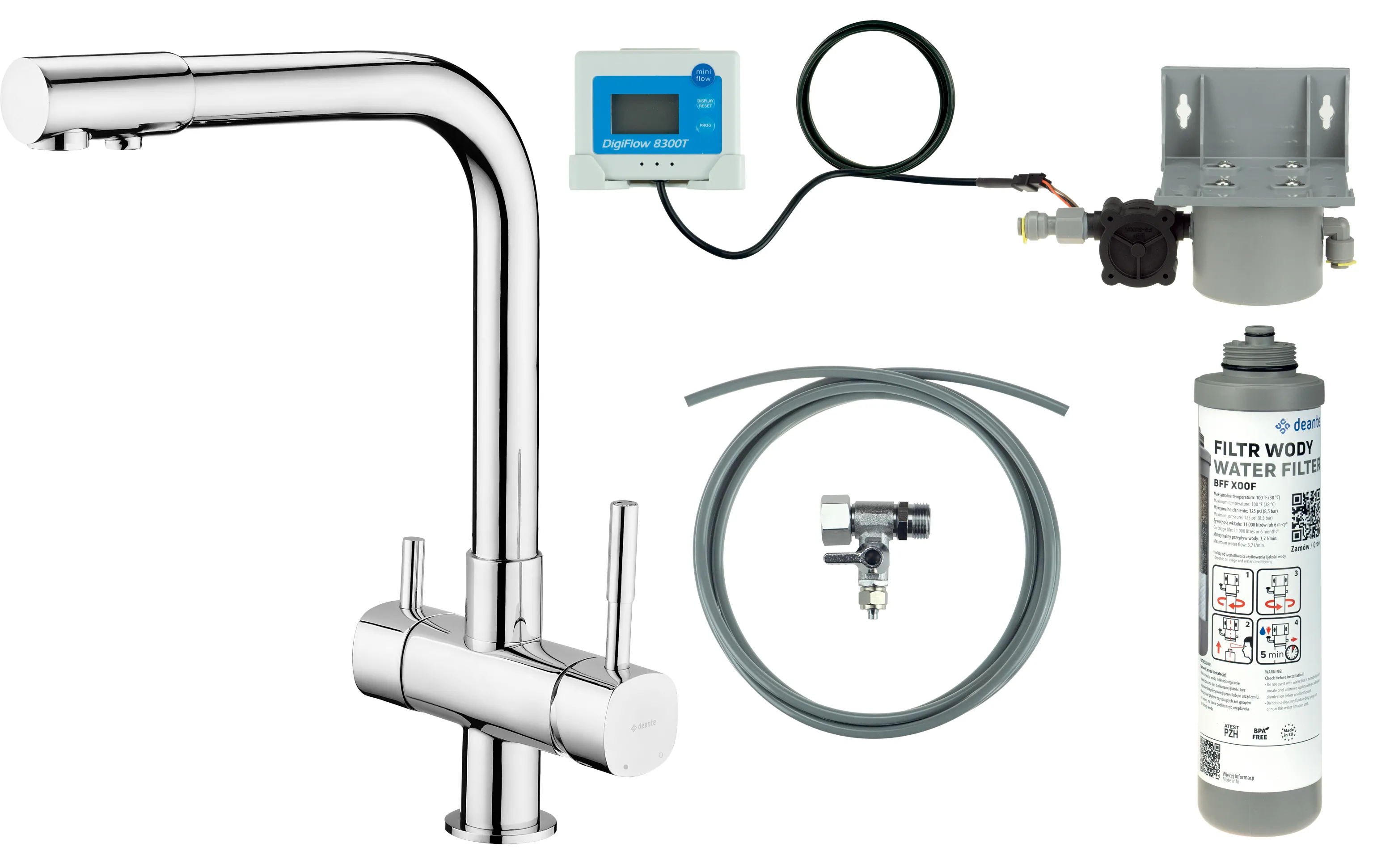 Bateria Deante BCHF065M Chrom Mosiądz