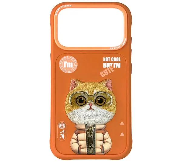 Etui NIMMY Cool&Cute 2.0 Cat do Apple iPhone 17 Pro Pomarańczowy