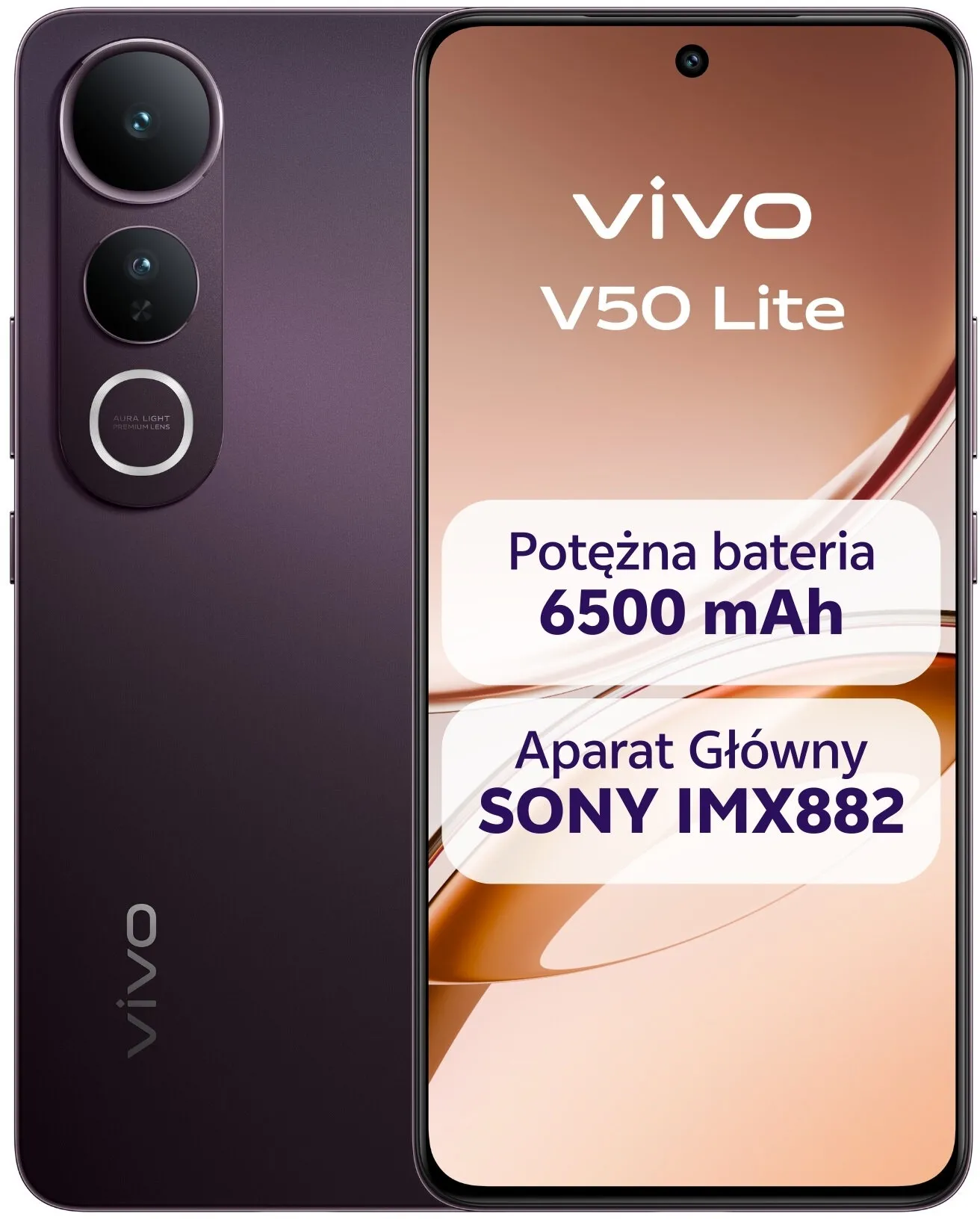Smartfon vivo V50 Lite 8/256GB 6.77" 120Hz 50Mpix Czarny