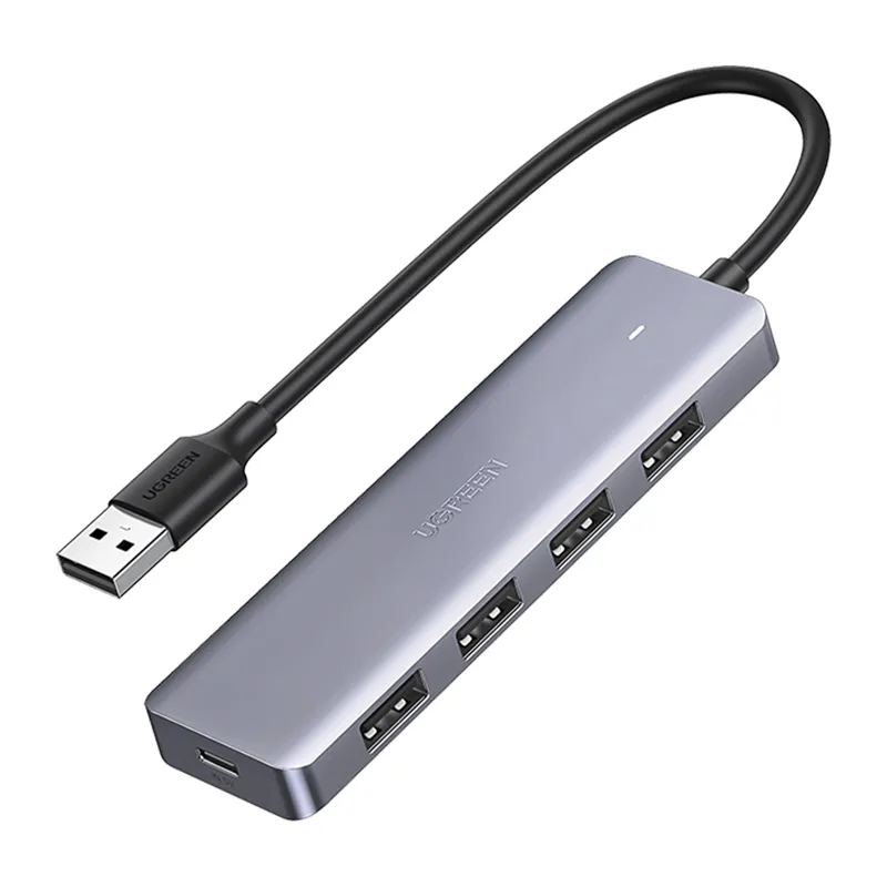 Hub USB UGREEN CM219 5w1 USB do 4x USB 3.0 USB-C Szary