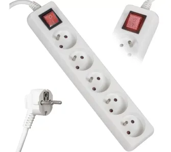Przedłużacz Vayox VA0309-1,5 5 gniazd 1,5m Biały