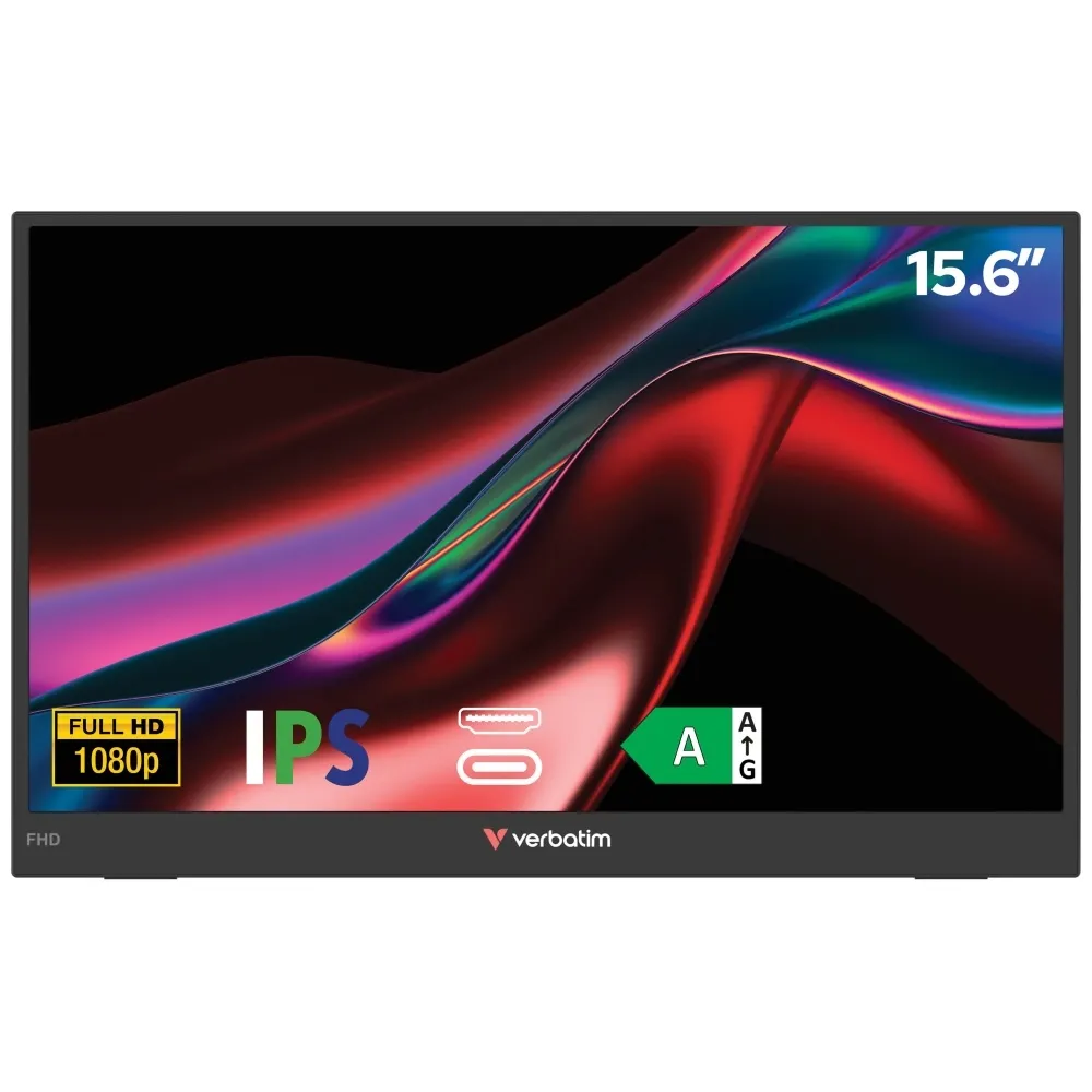 Monitor Verbatim 32401 Verbatim Portable 15.6 FHD Monitor LIGHT 15,6" Full HD IPS 60Hz 10ms Przenośny