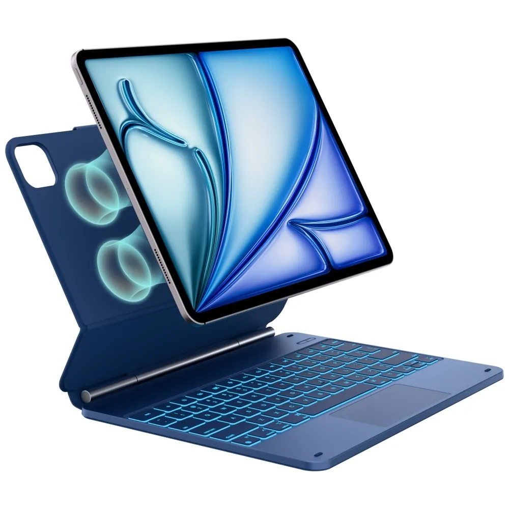 Etui na tablet Typecase Edge z klawiaturą do iPad Air 13" M2 2024 / M3 2025 / M4 2026 błękitny pacyfik