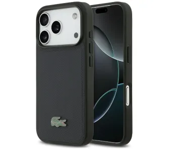 Etui Lacoste Petit Pique Lacquer Logo MagSafe do iPhone 17 Pro Granatowy