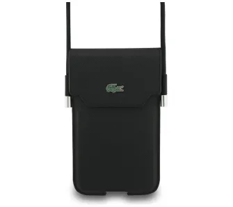 Etui Lacoste Universal Sleeve Crossbody Petit Pique Metal Logo XL Czarny