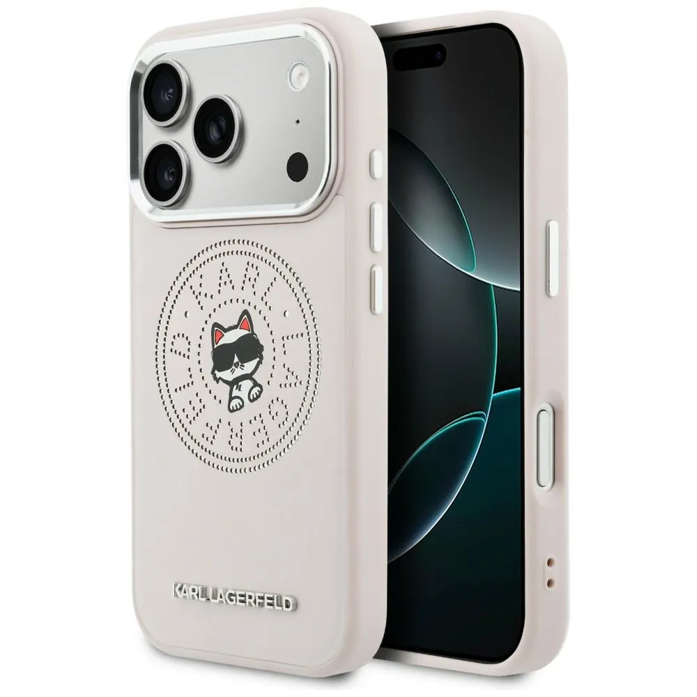 Etui Karl Lagerfeld Point & Choupette Sketch MagSafe do iPhone 17 Pro Max Różowy