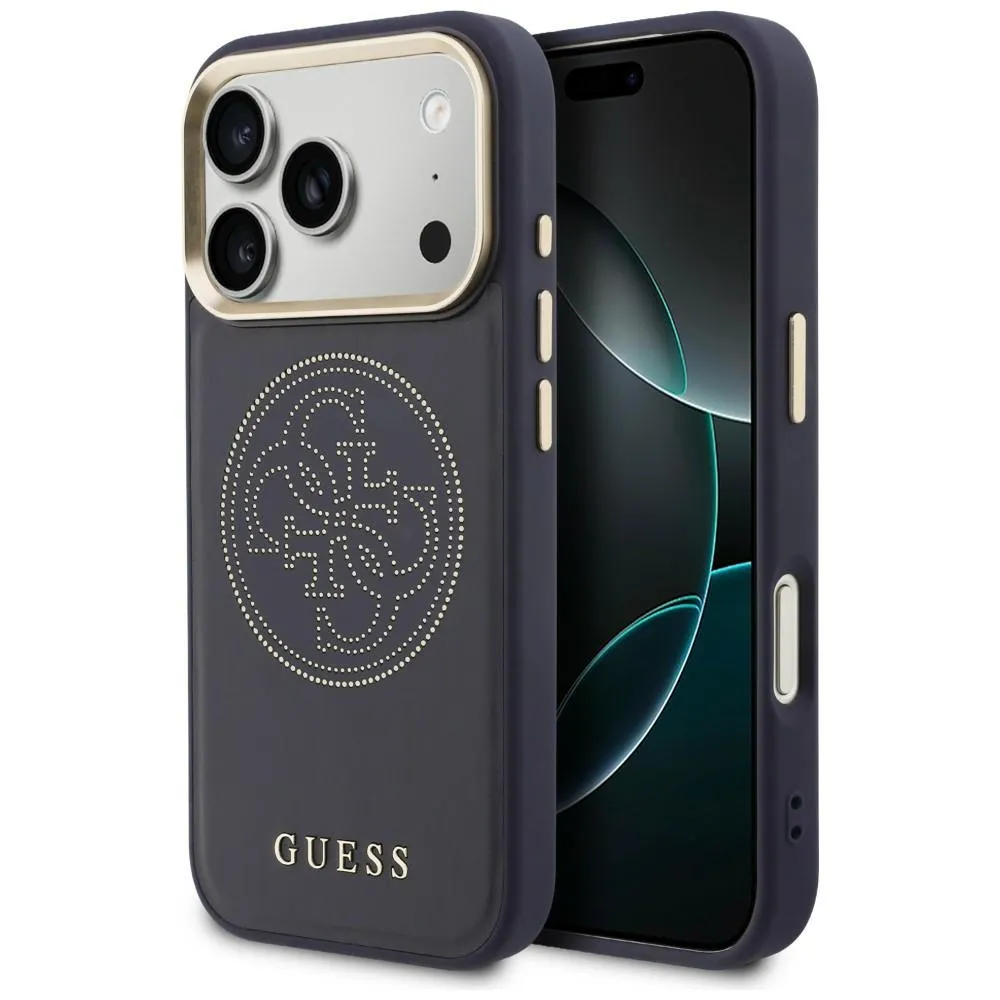 Etui Guess Perforated 4G MagSafe do iPhone 17 Pro Niebieski