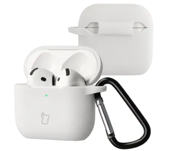Etui na słuchawki Bizon Case Headphone Silicone do Airpods 4 Biały