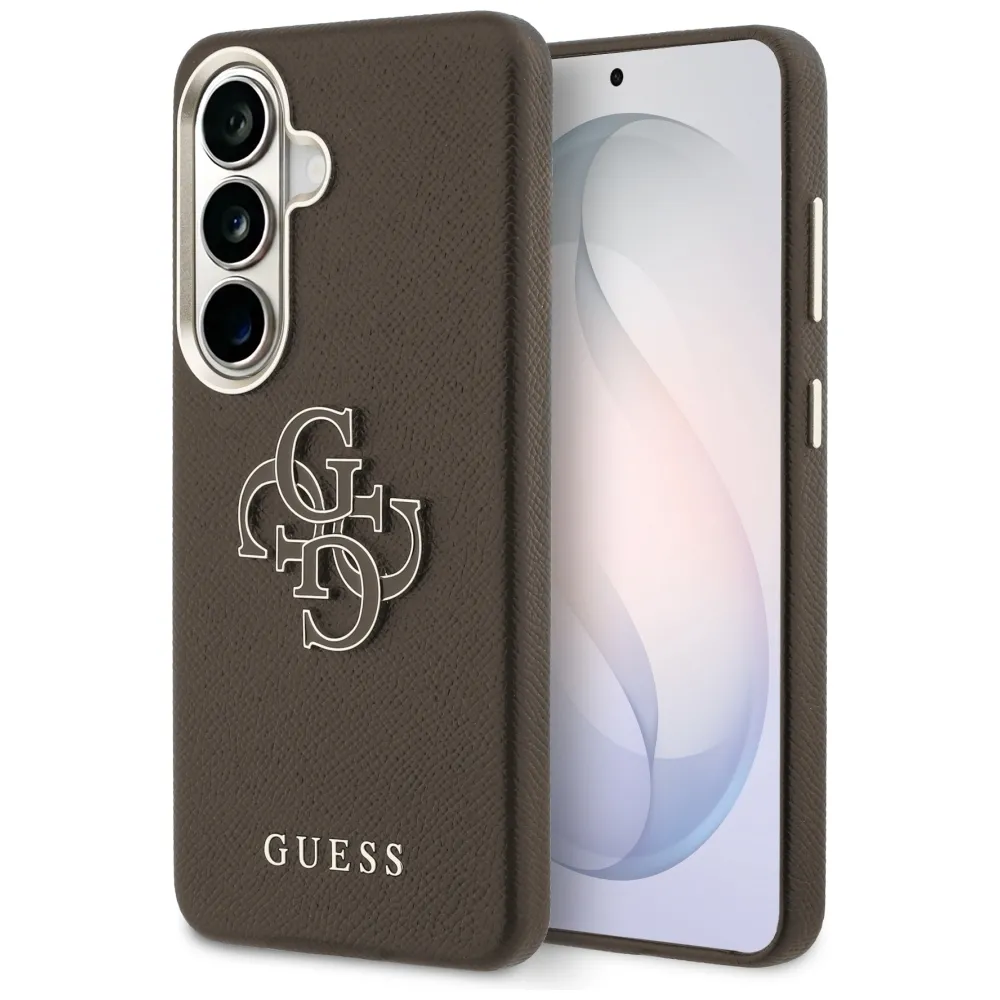Etui Guess Grained Big 4G Metal Logo do Galaxy S26+ Brązowy