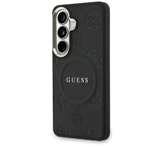 Etui Guess Saffiano Peony Embossed Ring MagSafe do Galaxy S26+ Czarny
