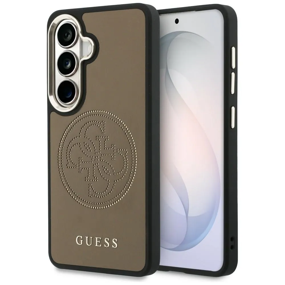 Etui Guess Perforated Logo MagSafe do Galaxy S26 Brązowy