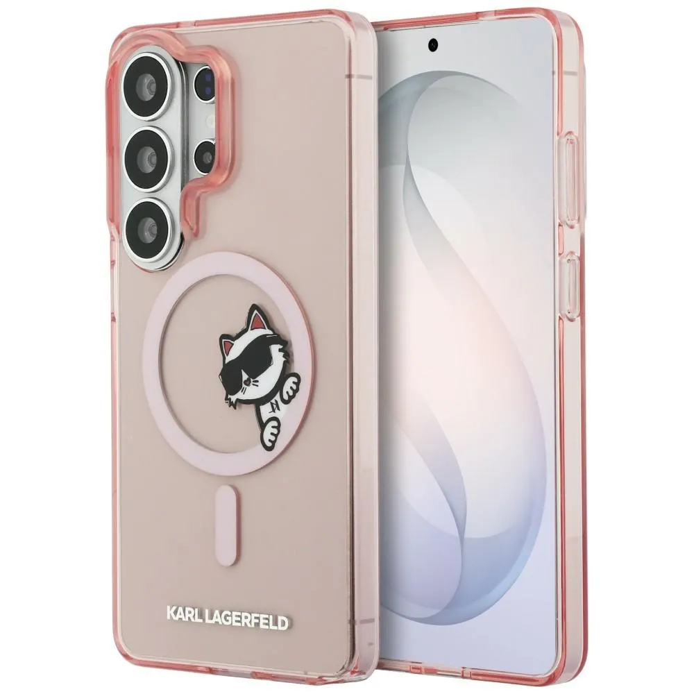 Etui Karl Lagerfeld IML Peekaboo Choupette MagSafe do Galaxy S26 Ultra Różowy