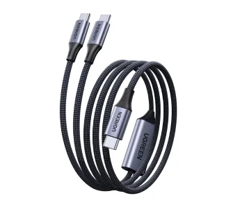 Kabel UGREEN L533 USB-C do 2x USB-C 140W 2m Czarny