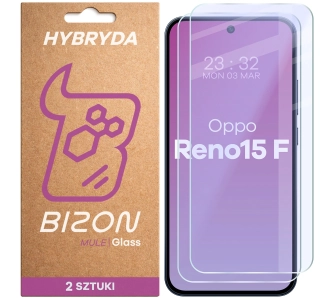 Szkło hybrydowe Bizon elastyczne Glass Mule Duo do Oppo Reno 15 F 2 sztuki