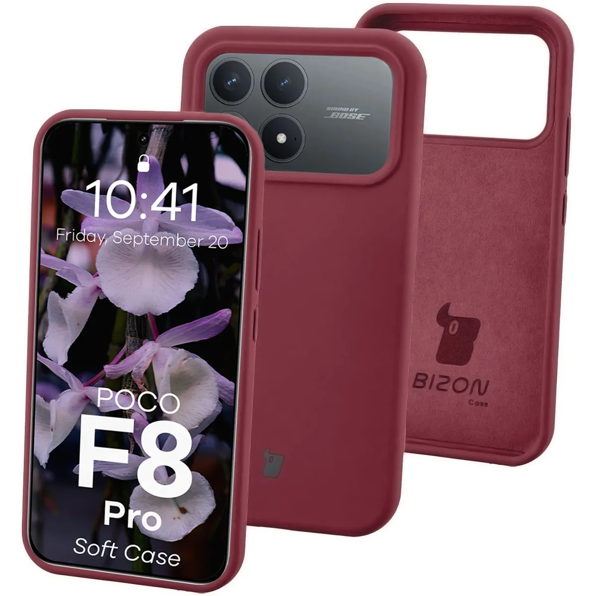 Etui Bizon Soft do Xiaomi POCO F8 Pro Śliwkowy