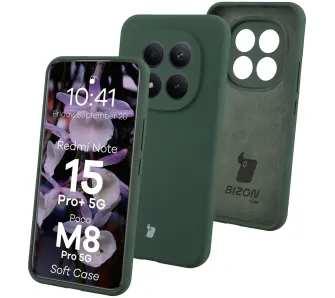 Etui Bizon Soft do Xiaomi Redmi Note 15 Pro Plus 5G / POCO M8 Pro 5G Ciemnozielony