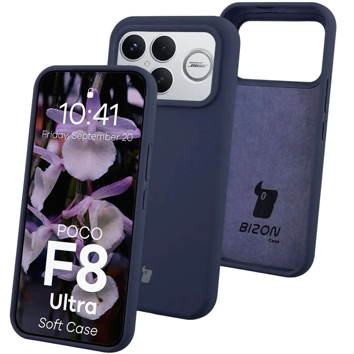 Etui Bizon Soft do Xiaomi POCO F8 Ultra Granatowy