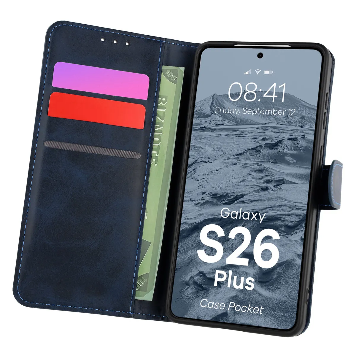 Etui Bizon Pocket do Galaxy S26 Plus Granatowy