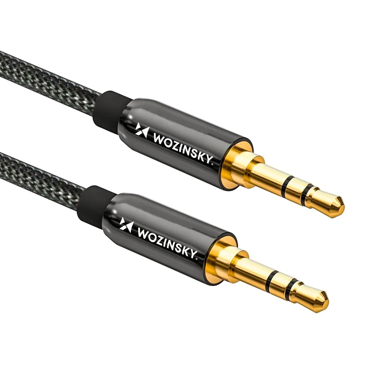 Kabel  audio Wozinsky WACMJB-1M 2x jack 3,5 mm AUX 1,5m Czarny