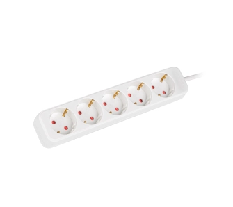 Przedłużacz Lanberg PS0-05F-0150-W 5 gniazd 1,5m Biały