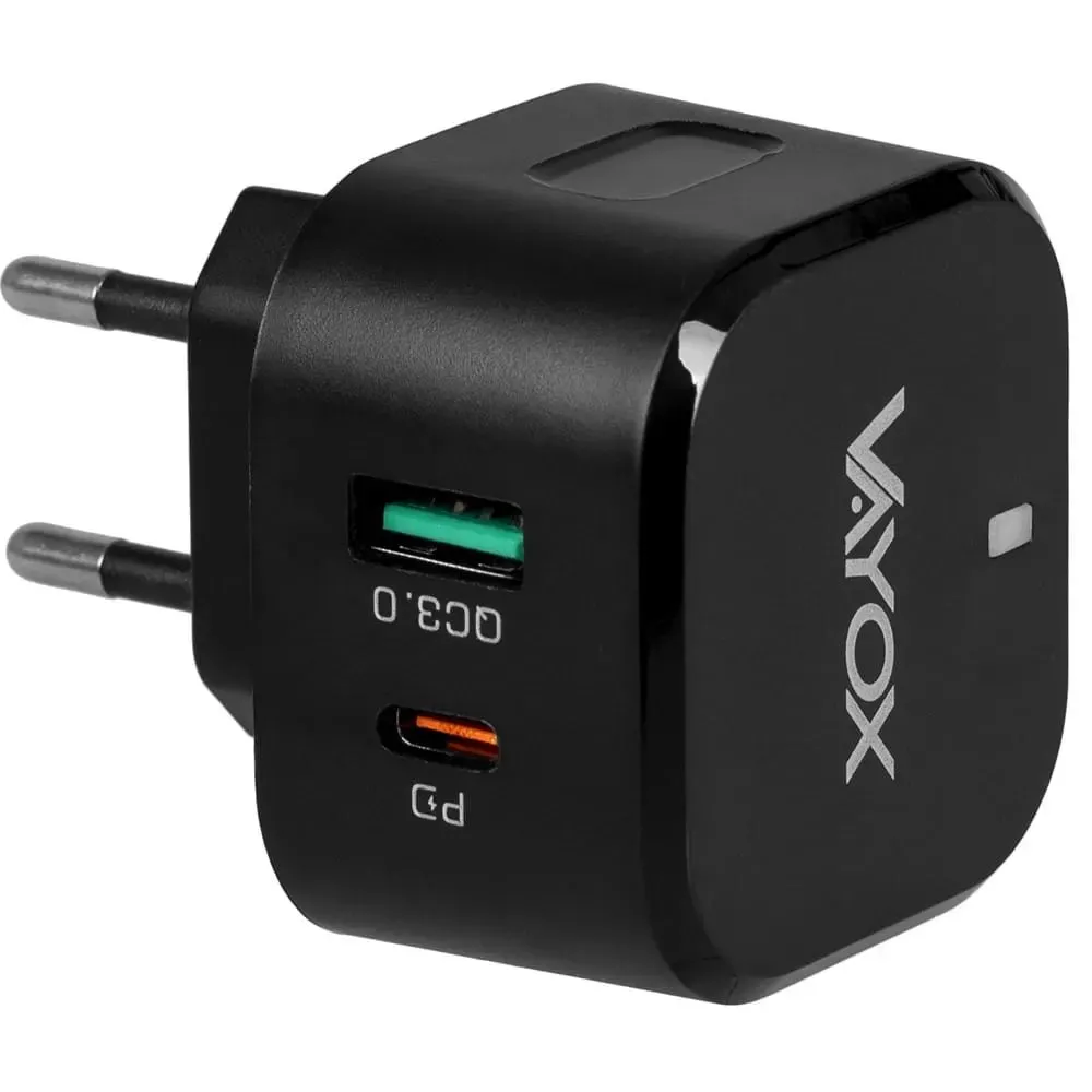 Ładowarka sieciowa Vayox VA0001 Premium line USB-A USB-C 20W Czarny