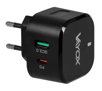 Ładowarka sieciowa Vayox VA0001 Premium line USB-A USB-C 20W Czarny