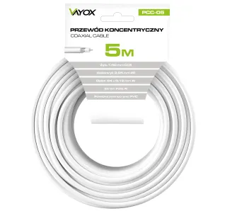 Kabel koncentryczny Vayox PCC-05 5m Biały