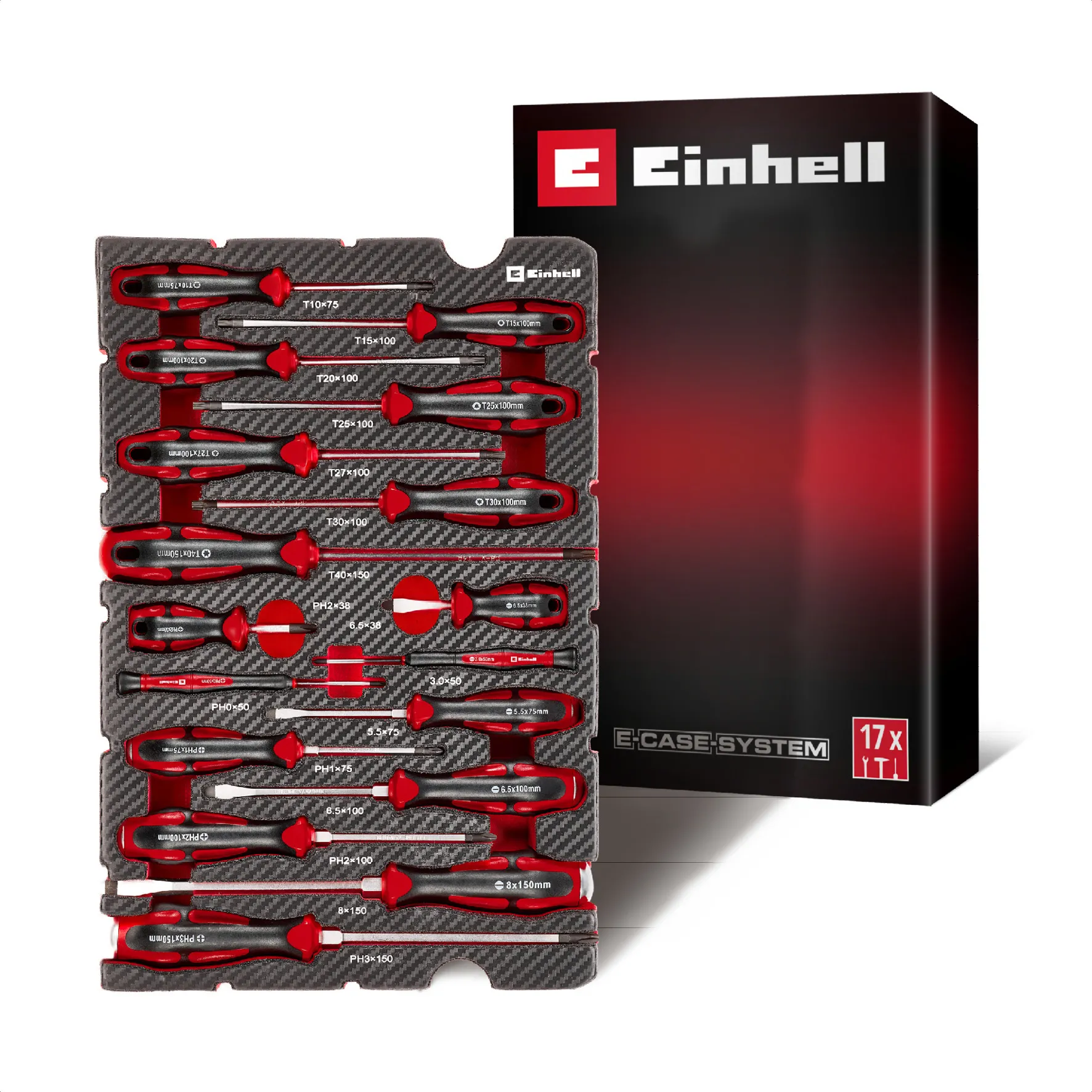 Zestaw wkrętaków Einhell E-Case Wkład Piankowy 49370525 17 elementów
