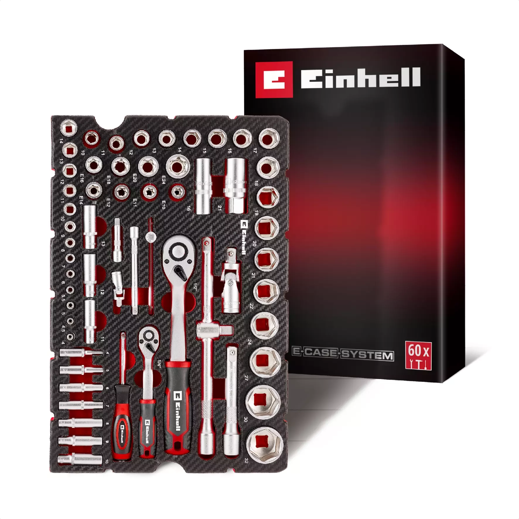 Zestaw kluczy Einhell 49370520 E-CASE 60 elementów