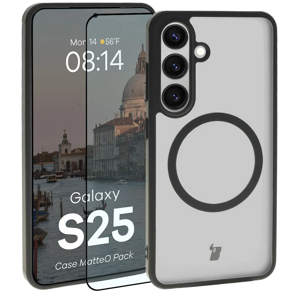 Szkło hartowane Bizon MatteO Pack do Galaxy S25 Czarny
