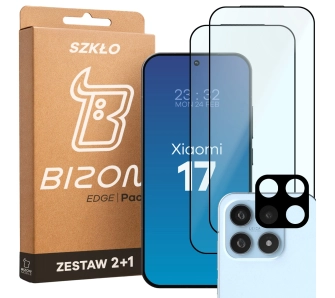 Zestaw ochronny Bizon Szkło + szybka na aparat Glass Edge Pack do Xiaomi 17 2 sztuki