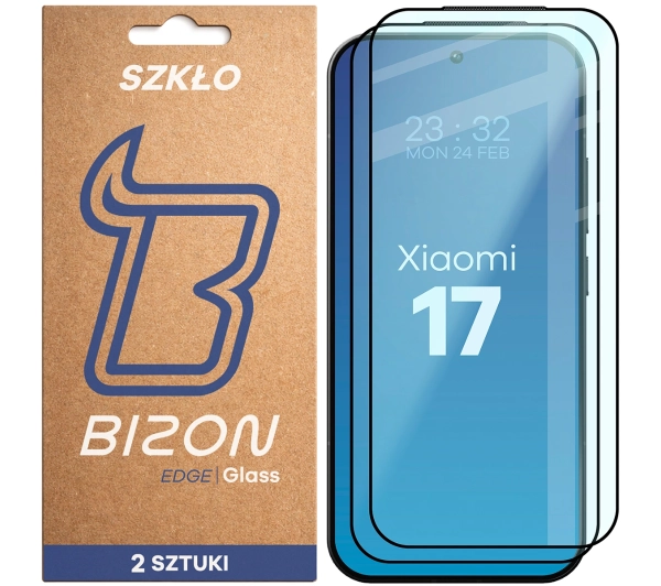 Bizon z ramką Glass Edge Duo do Xiaomi 17 2 sztuki