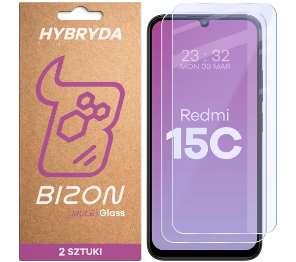Bizon elastyczne Glass Mule Duo do Xiaomi Redmi 15C 4G 2 sztuki