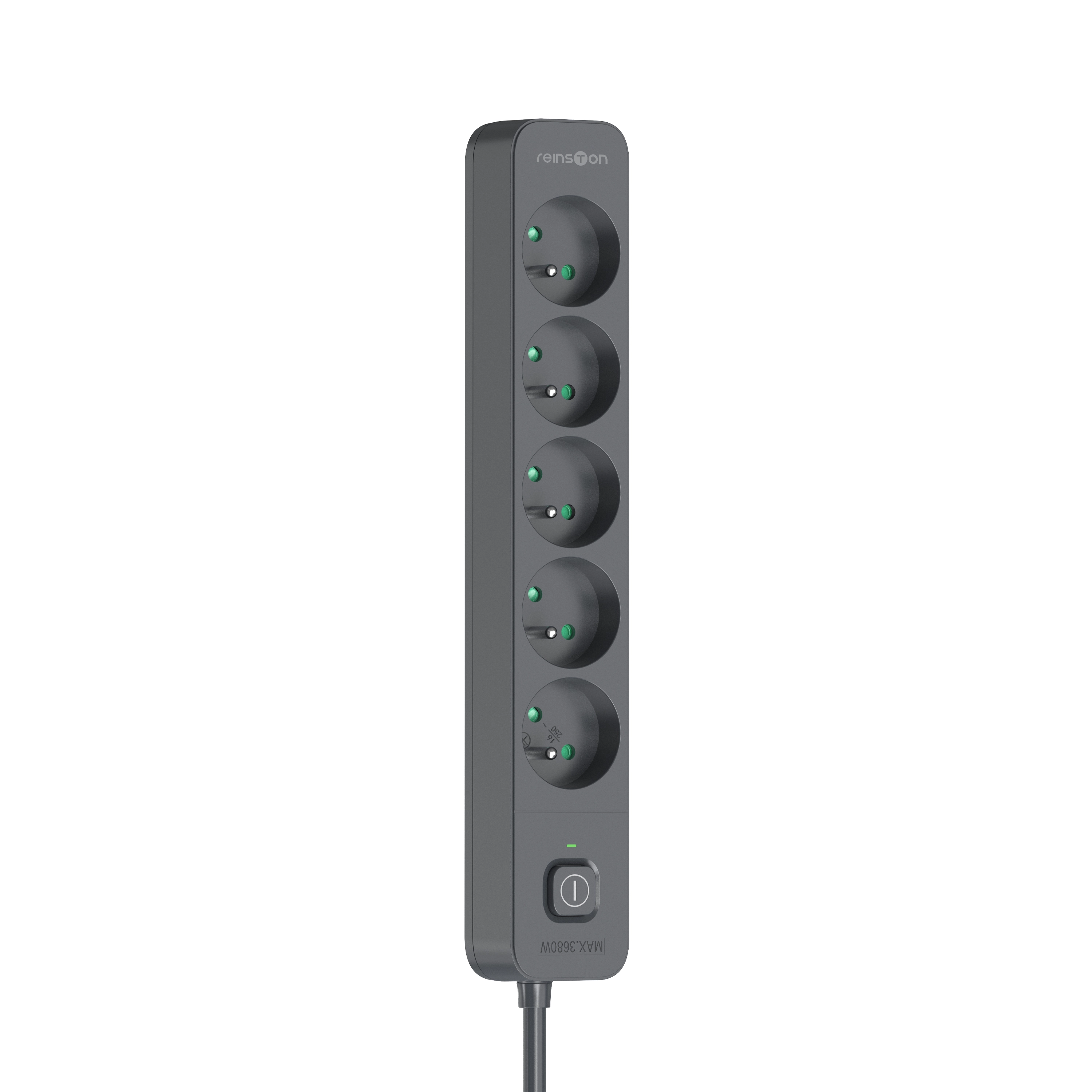 Listwa Reinston ALZ18G5G 5 gniazd 1,8m Grafitowy
