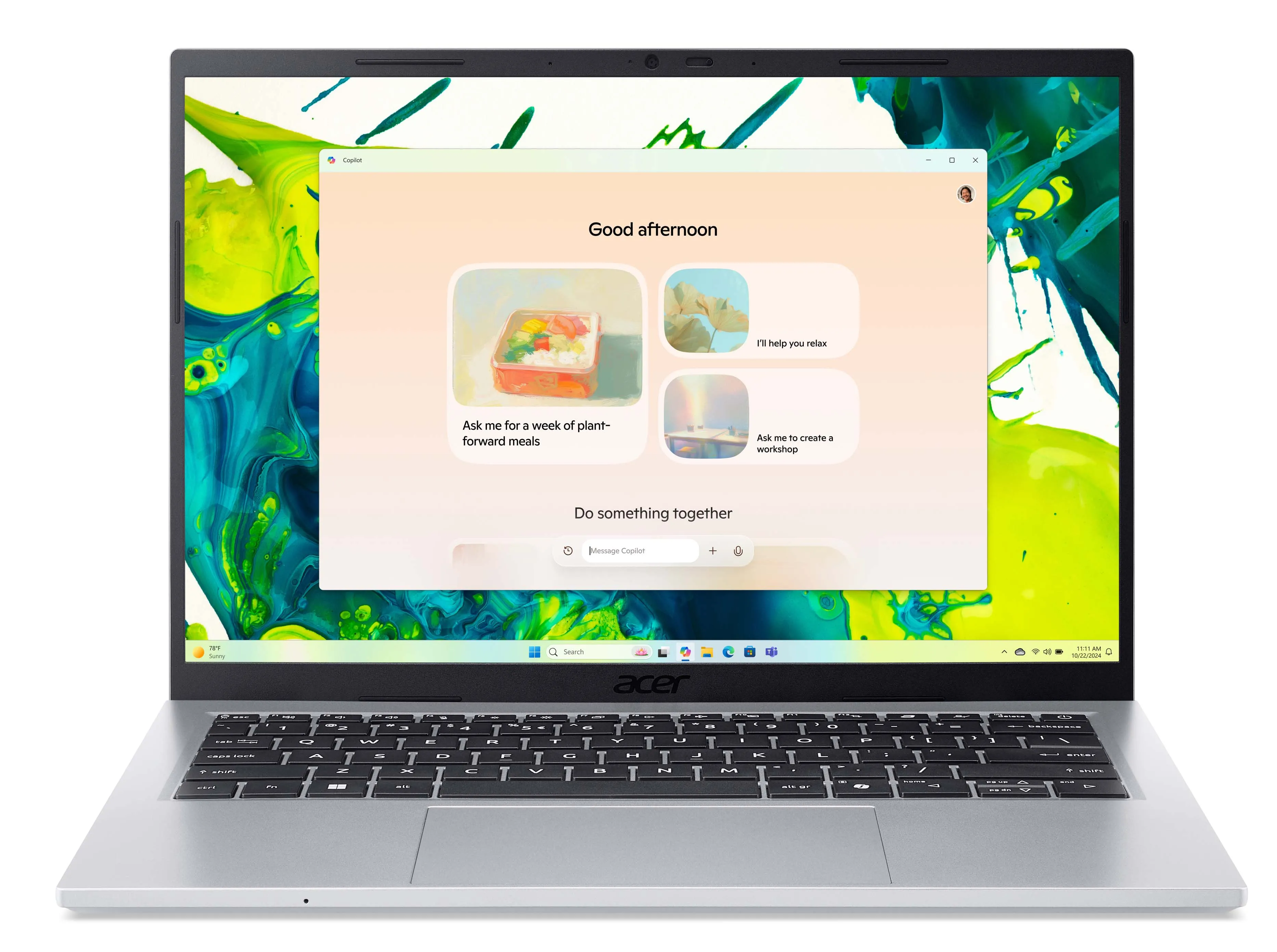 Laptop Acer Aspire Go 14 AG14-72P 14" Core 5 120U 16GB RAM 512GB Dysk SSD Win11 Srebrny Funkcje AI