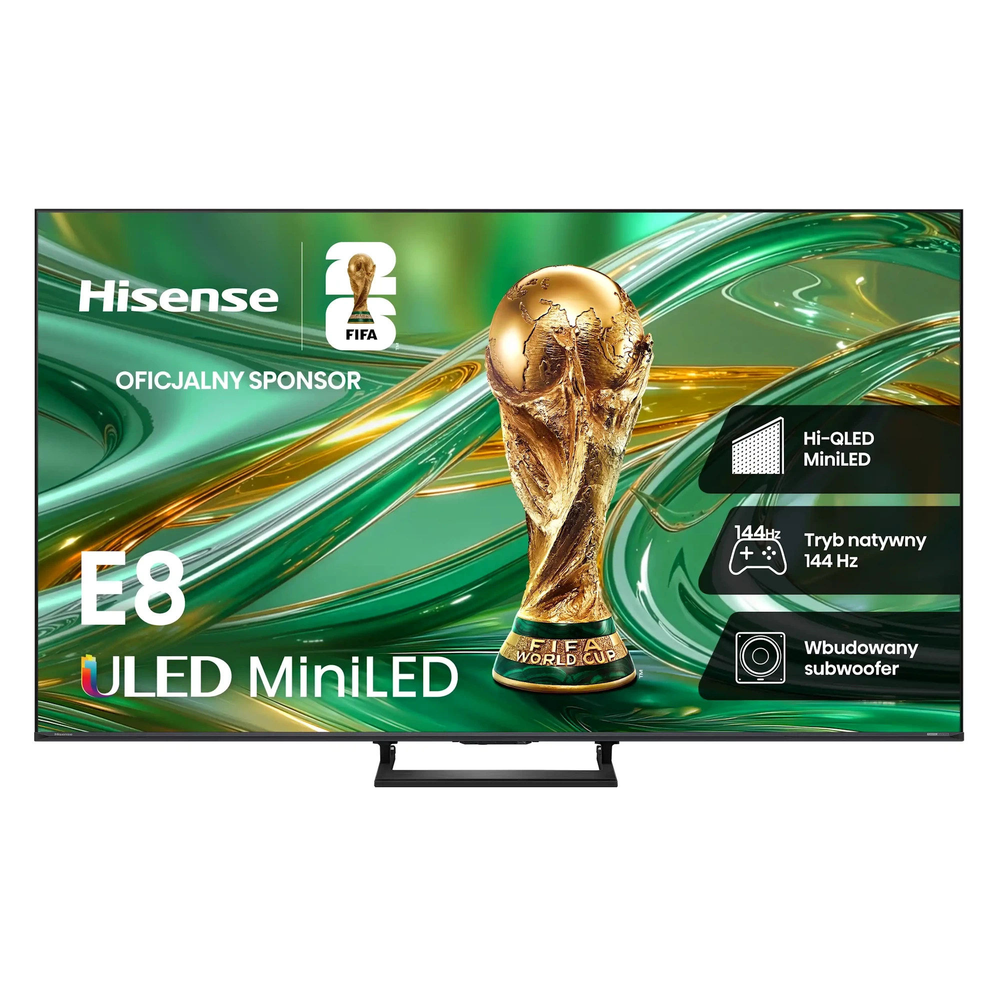 Telewizor Hisense 85E8S 85" ULED MiniLED 4K 144Hz Smart TV Funkcje AI Dolby Vision Dolby Atmos DTS X HDMI 2.1 DVB-T2