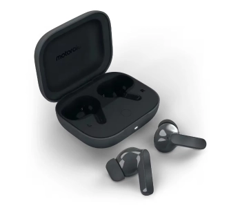 Słuchawki bezprzewodowe Motorola Moto Buds Bass Dark Shadow Dokanałowe Bluetooth 5.3 Czarny