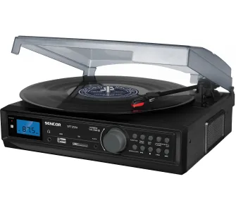 Gramofon Sencor STT 212U Automatyczny Napęd paskowy Bluetooth Czarny