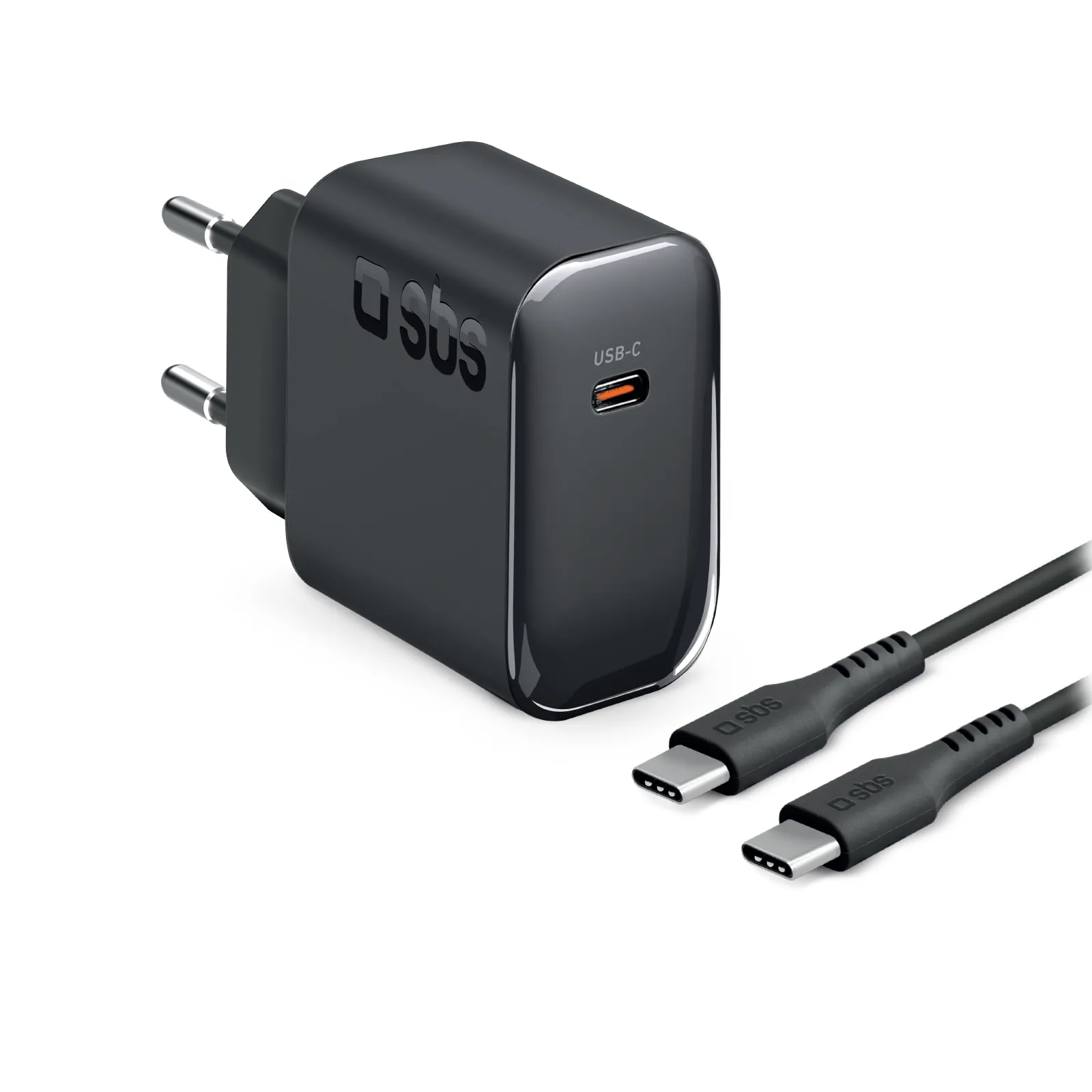 Ładowarka sieciowa SBS 41308 GaN PD USB-C 45W Czarny + kabel 2m USB-C