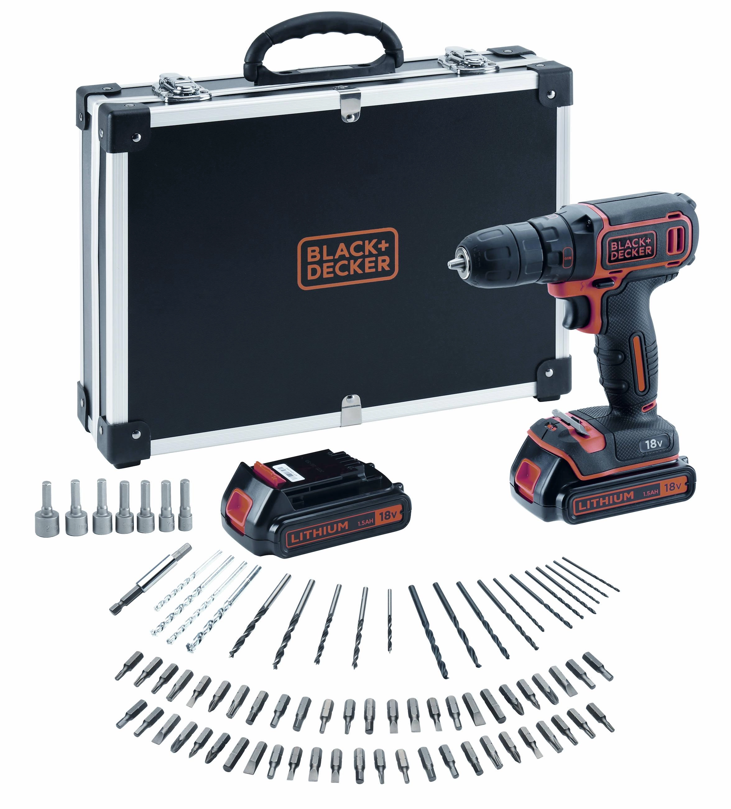 Wiertarko-wkrętarka Black&Decker BDCDC18BAFC-QW + akcesoria