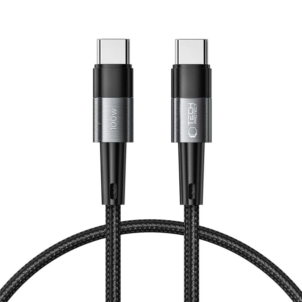 Kabel Tech-Protect PD 100W USB-C do USB-C 0,25m Szary
