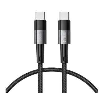 Kabel Tech-Protect PD 100W USB-C do USB-C 0,25m Szary