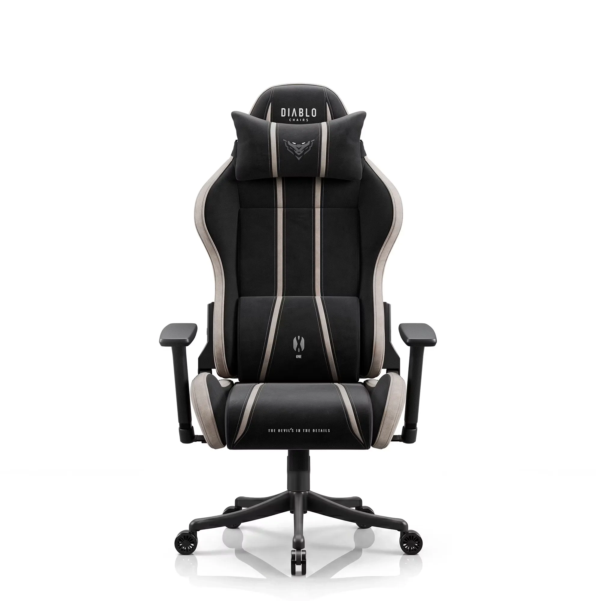 Fotel Diablo Chairs X-One 2.0 Small Camel Black Gamingowy do 90kg Tkanina Czarno-Beżowy