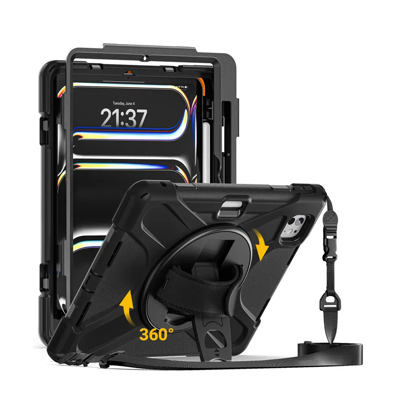 Etui Crong Defender Plus pancerne do iPad Pro 11" M5 (2025) / M4 (2024) Czarny