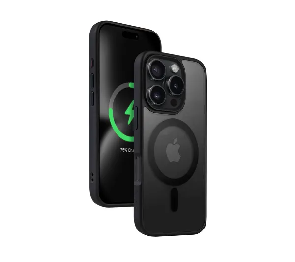 Crong Hybrid Frost MAG Cover MagSafe do iPhone 16 Pro Czarny