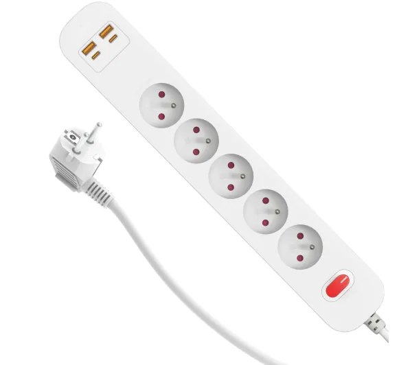 Duwi SQUALL 2x USB-A 2x USB-C 5 gniazd 1,4m Biały